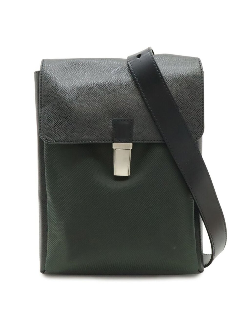 Louis Vuitton Taiga Saratov PM Shoulder Bag Crossbody Canvas Leather Ardoise